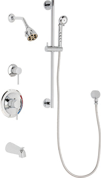 Chicago Faucets SH-PB1-11-111 1/2" Pressure balancing tub and shower system with hand spray and 24" slide bar