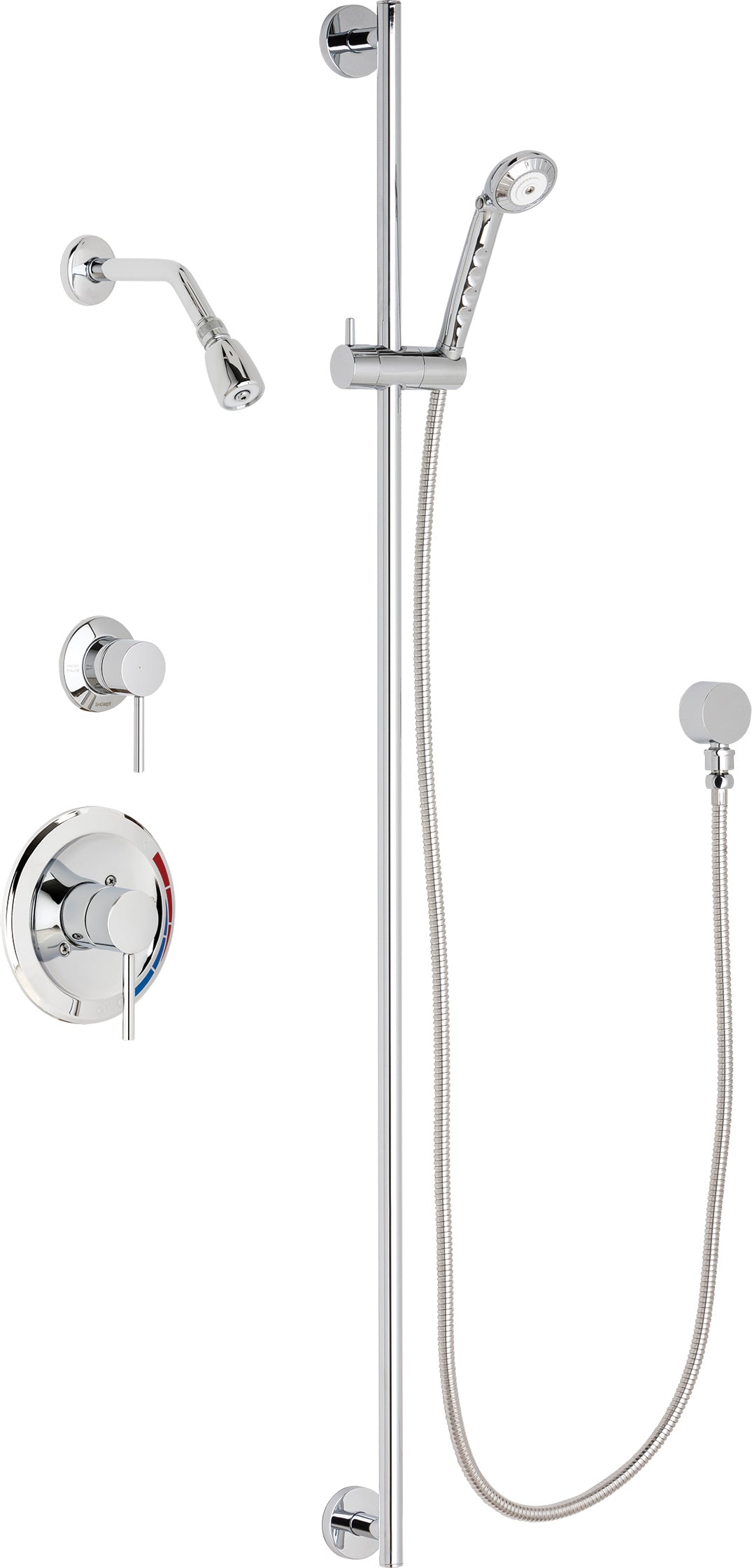 Chicago Faucets SH-PB1-12-022 1/2" Pressure balancing shower system with hand spray and 48" slide bar