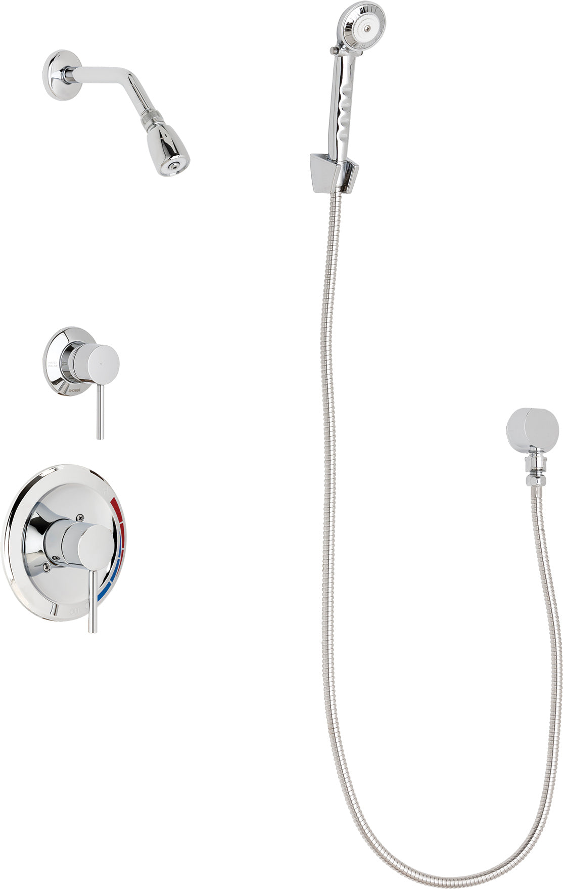 Chicago Faucets SH-PB1-12-030 1/2" Pressure balancing shower system with hand spray and wall hook