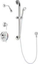 Chicago Faucets SH-PB1-13-033PVCW 1/2" Pressure balancing tub and shower system with shower head and hand spray