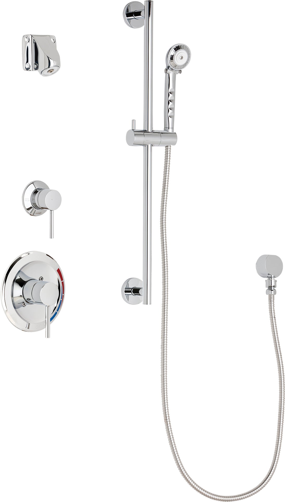 Chicago Faucets SH-PB1-14-011 1/2" Pressure balancing shower system with hand spray and 24" slide bar