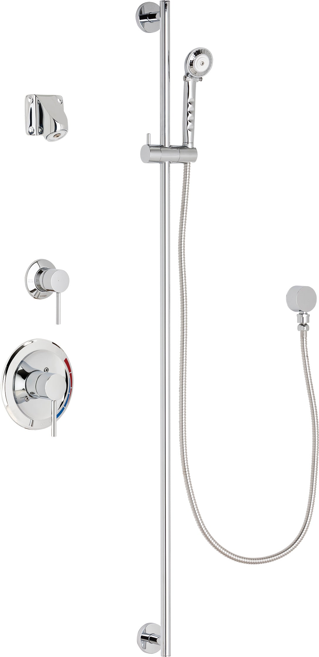 Chicago Faucets SH-PB1-15-012 1/2" Pressure balancing shower system with hand spray and 48" slide bar
