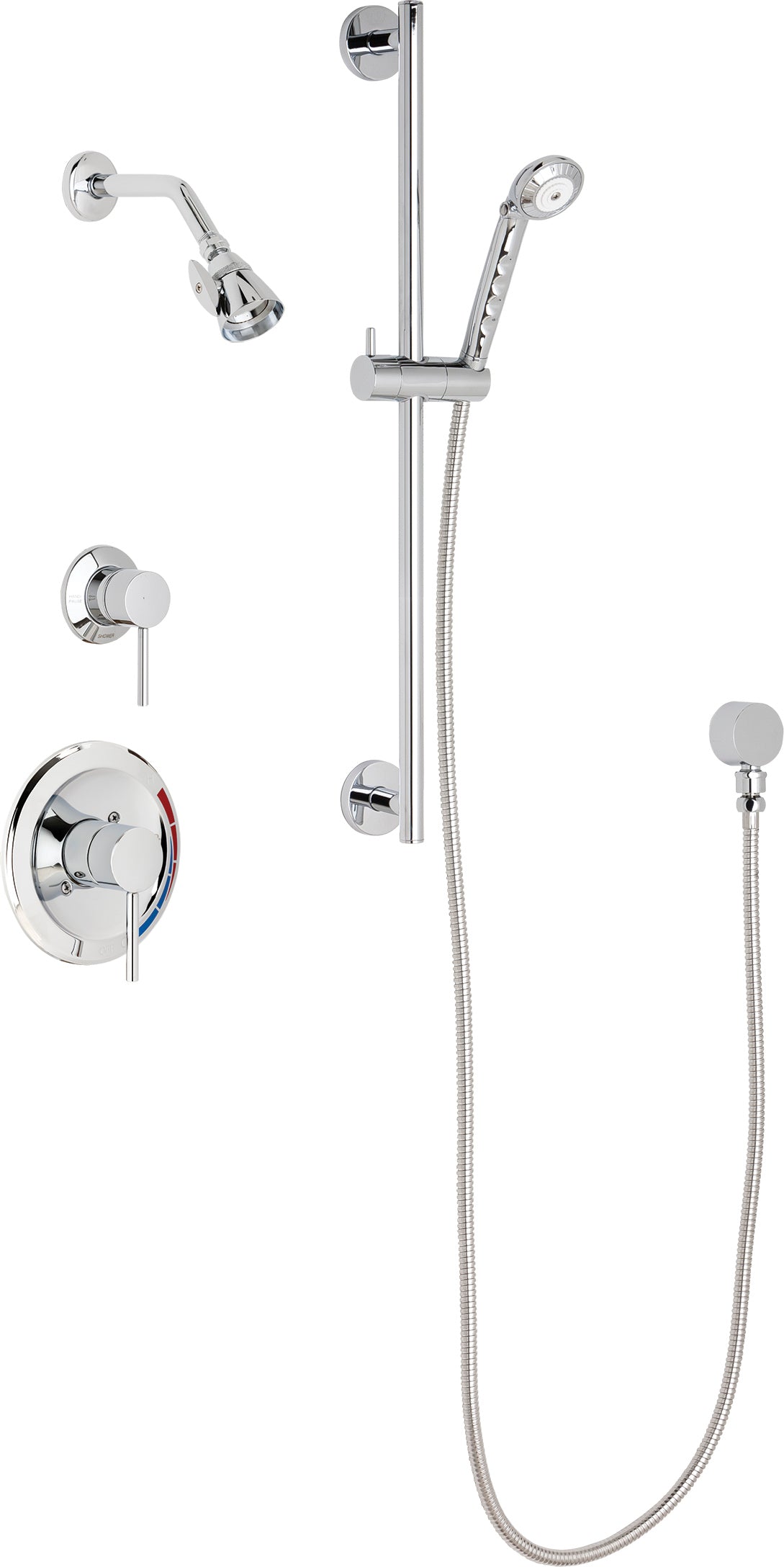 Chicago Faucets SH-PB1-16-021 1/2" Pressure balancing shower system with hand spray and 24" slide bar