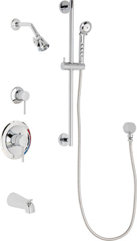 Chicago Faucets SH-PB1-16-111 1/2" Pressure balancing tub and shower system with hand spray and 24" slide bar