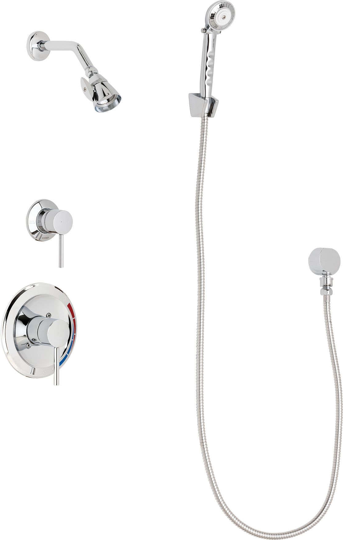 Chicago Faucets SH-PB1-17-010 1/2" Pressure balancing shower system with hand spray and wall hook