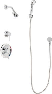 Chicago Faucets SH-PB1-17-040 1/2" Pressure balancing shower system with hand spray and wall hook
