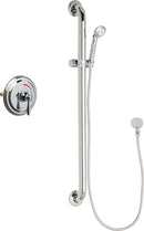 Chicago Faucets SH-TP1-00-024 1/2" Thermostatic/pressure balancing shower fitting with hand spray and 36" ADA grab bar