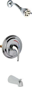 Chicago Faucets SH-TP7-01-100 1/2" Thermostatic/pressure balancing tub and shower fitting with contemporary handle