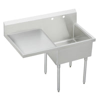 Elkay Sturdibilt Stainless Steel 55-1/2" x 27-1/2" x 14" Floor Mount, Single Compartment Scullery Sink w/ Drainboard SS8130L2