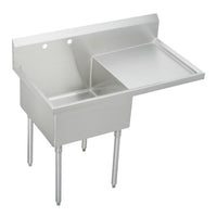 Elkay Sturdibilt Stainless Steel 55-1/2" x 27-1/2" x 14" Floor Mount, Single Compartment Scullery Sink w/ Drainboard SS8130R2
