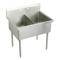 Elkay Sturdibilt Stainless Steel 45" x 27-1/2" x 14" Floor Mount, Double Compartment Scullery Sink SS82422