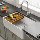 Elkay Fireclay 30" x 18-13/16" x 9-5/8" Single Bowl Farmhouse Workstation Sink Kit White SWUF13020CBWH