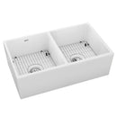 Elkay Fireclay 33" x 19-15/16" x 9" Equal Double Bowl Farmhouse Sink Kit White SWUF32189WHC