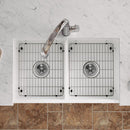 Elkay Fireclay 33" x 19-15/16" x 9" Equal Double Bowl Farmhouse Sink Kit with Filtered Faucet White SWUF32189WHFLC