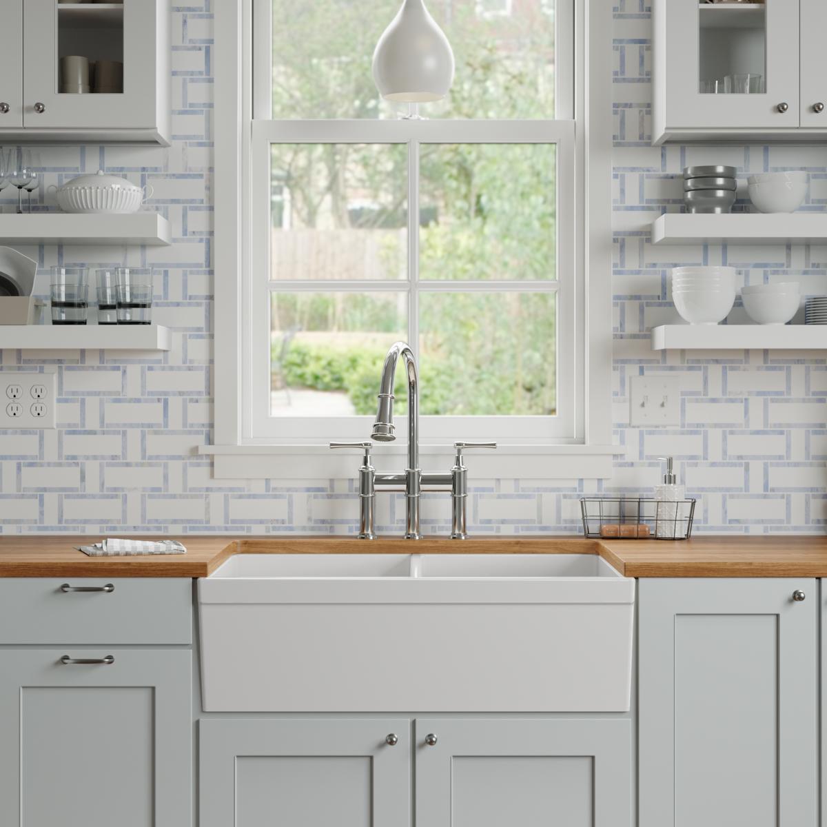 Elkay Fireclay kitchen sink, White SWUF32189WH