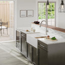 Elkay Fireclay 33" x 19-15/16" x 9-3/16" 60/40 Double Bowl Farmhouse Workstation Sink with Aqua Divide White SWUF3320WH