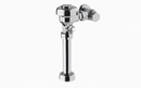 Sloan 111-1.6 Exposed Manual Flushometer, 1.6 gpf, Top Spud, Polished Chrome, Metal Index Handle, Front of Valve Handle