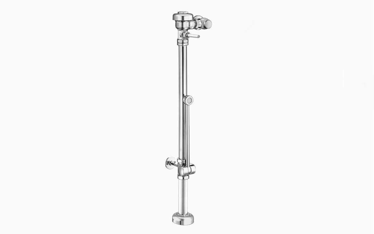 Sloan BPW 1000-6.5 Exposed Manual Flushometer, 6.5 gpf, Top Spud, Polished Chrome, Front of Valve Handle, V500 24 1/2 "