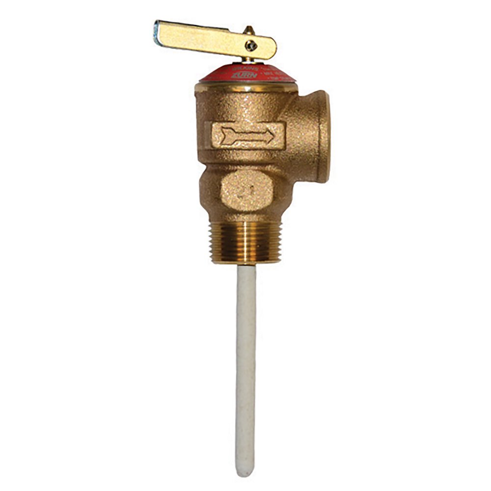 Zurn TP1100A-4C-75C 3/4" Temperature & Pressure Relief Valves with Manual Purge Lever and Optional Extended Body and Shank