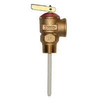 Zurn TP1100A-4C-75C 3/4" Temperature & Pressure Relief Valves with Manual Purge Lever and Optional Extended Body and Shank