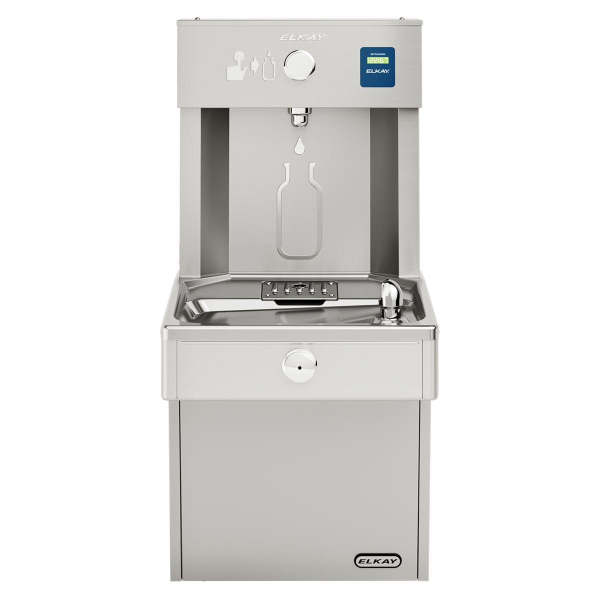 Elkay ezH2O Vandal-Resistant Bottle Filling Station & Single Cooler, Non-Filtered Non-Refrigerated Stainless VRCDWSK