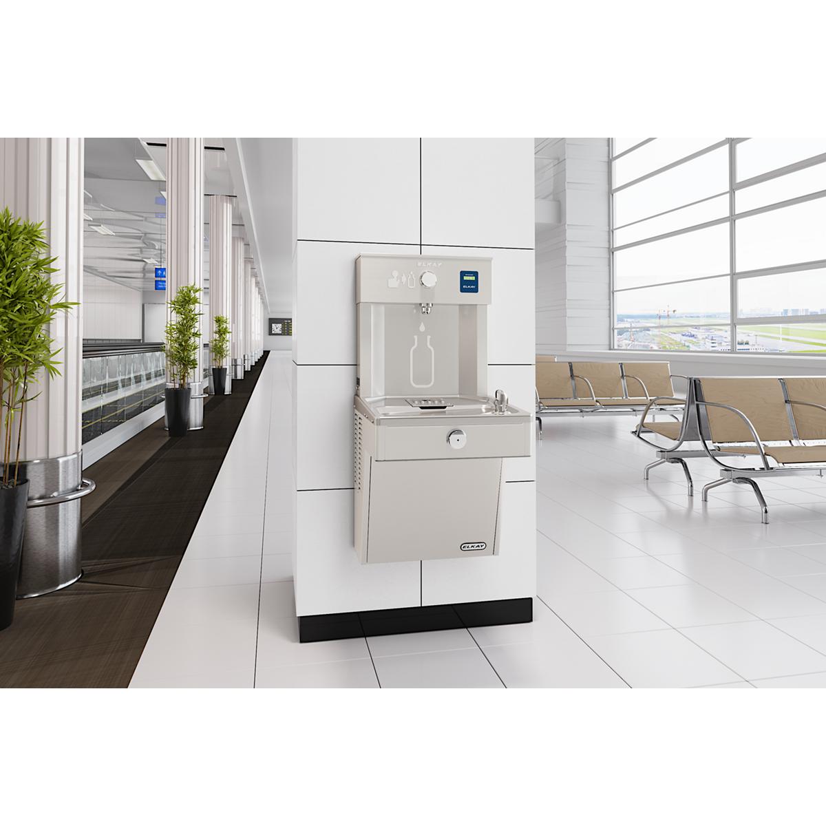 Elkay ezH2O Vandal-Resistant Bottle Filling Station & Single Cooler, Non-Filtered Non-Refrigerated Stainless VRCDWSK