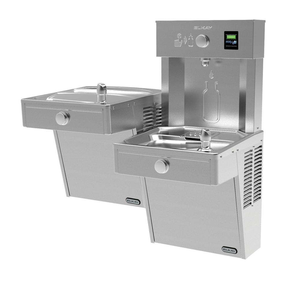 Elkay ezH2O Vandal-Resistant Bottle Filling Station & Bi-Level Cooler, Non-Filtered, 8.0 GPH, Stainless Steel VRCTL8WSK