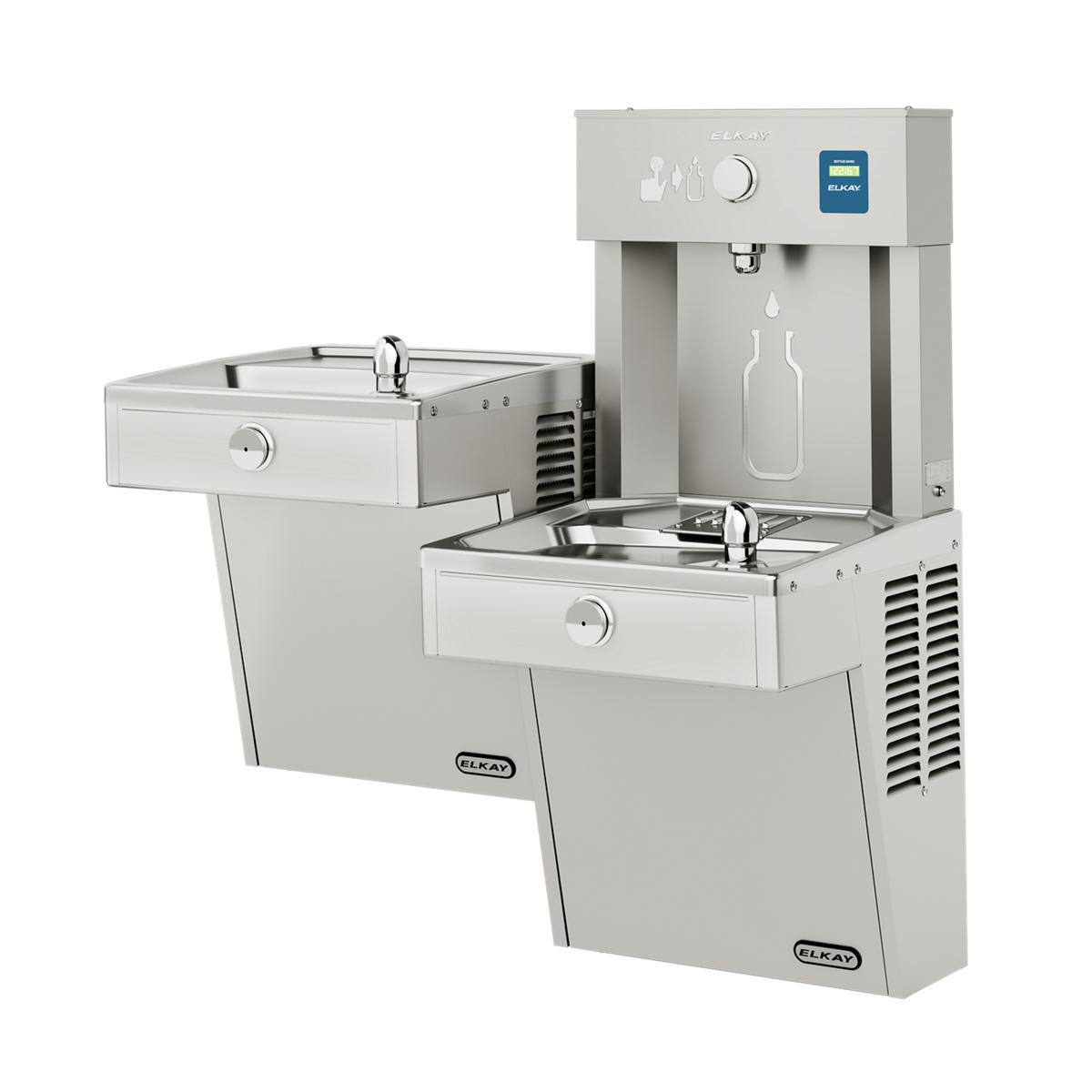 Elkay ezH2O Vandal-Resistant Bottle Filling Station & Bi-Level Cooler, Non-Filtered, 8.0 GPH, Stainless Steel VRCTL8WSK