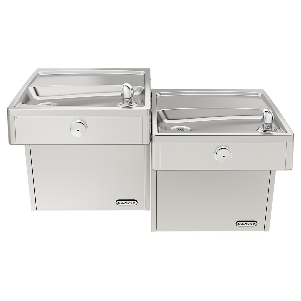 Elkay Cooler Wall Mount Bi-Level ADA Vandal-Resistant, Non-Filtered Non-Refrigerated Stainless VRCTLDDSC
