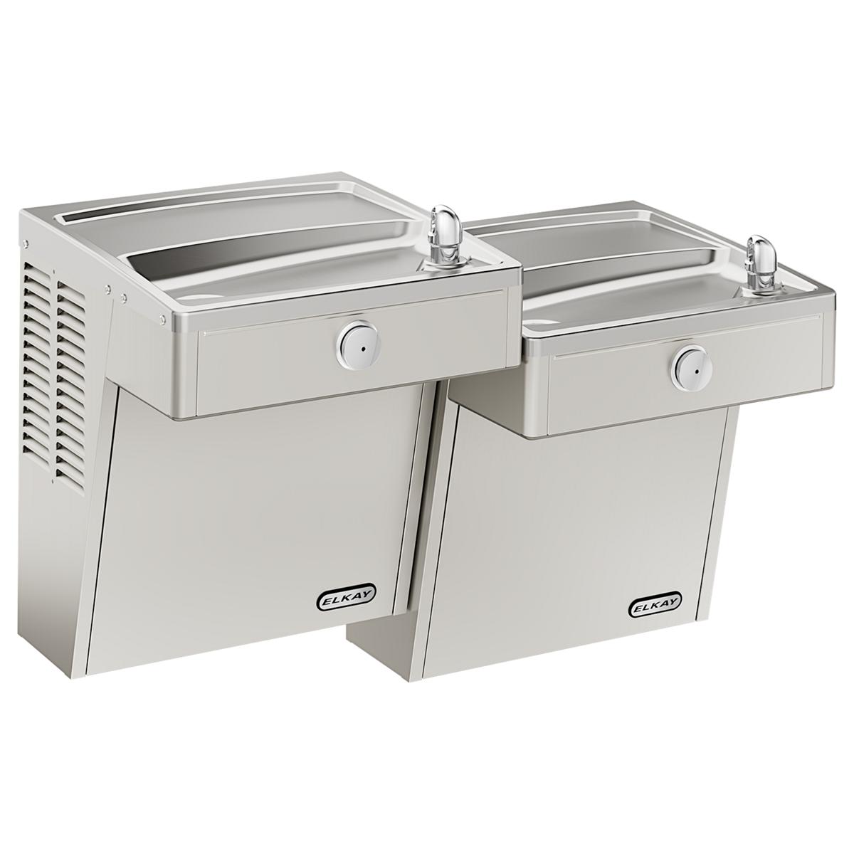 Elkay Cooler Wall Mount Bi-Level ADA Frost Resistant, Vandal-Resistant Non-Filtered Non-Refrigerated Stainless VRCTLFRDDSC