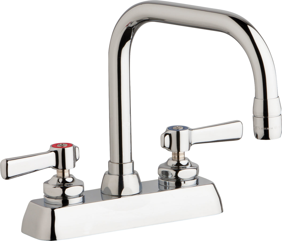 Chicago Faucets W4D-DB6AE35-369AB Lead-Free Deck-mounted manual faucet with 4" centers