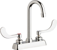 Chicago Faucets W4D-GN1AE35-317AB Lead-Free Deck-mounted manual faucet with 4" centers