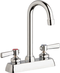 Chicago Faucets W4D-GN1AE35-369AB Lead-Free Deck-mounted manual faucet with 4" centers