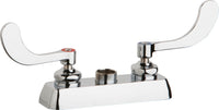 Chicago Faucets W4D-LES317AB Lead-Free Deck-mounted manual faucet with 4" centers, Brass, NPSM