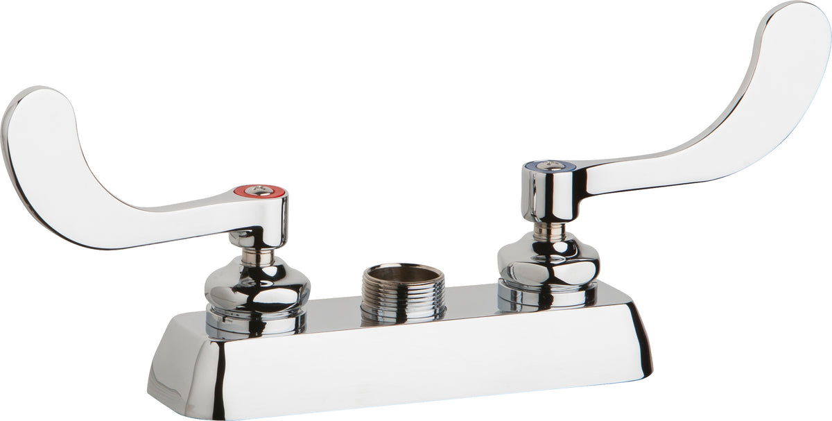 Chicago Faucets W4D-LES317AB Lead-Free Deck-mounted manual faucet with 4" centers, Brass, NPSM