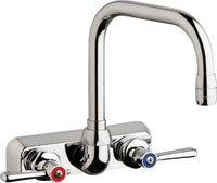 Chicago Faucets W4W-DB6AE35-369AB Lead-Free Wall-mounted manual faucet with 4" centers