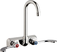 Chicago Faucets W4W-GN1AE35-317AB Lead-Free Wall-mounted manual faucet with 4" centers