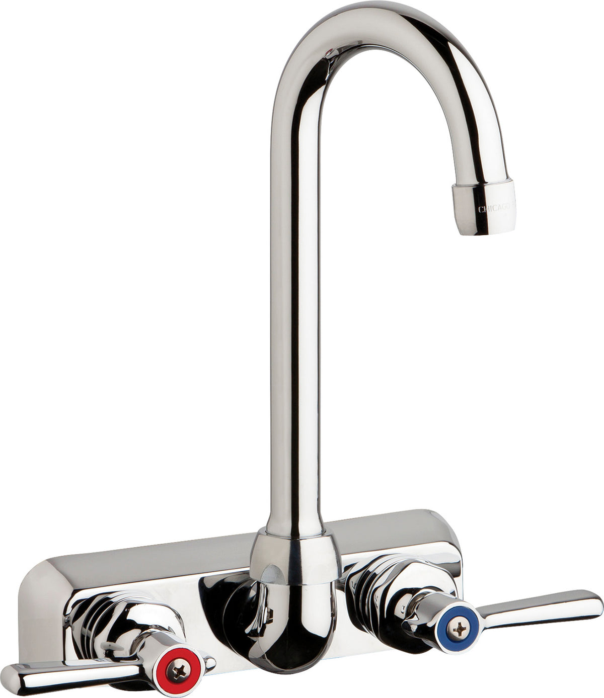 Chicago Faucets W4W-GN1AE35-369AB Lead-Free Wall-mounted manual faucet with 4" centers