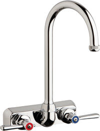 Chicago Faucets W4W-GN2AE1-369ABCP Lead-Free Wall-mounted manual faucet with 4" centers