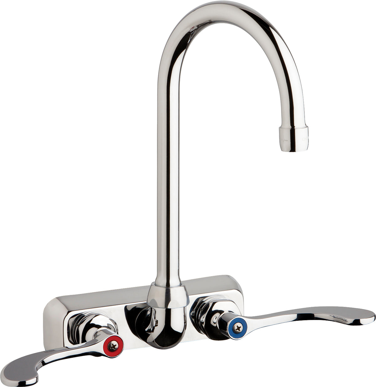 Chicago Faucets W4W-GN2AE35-317AB Lead-Free Wall-mounted manual faucet with 4" centers