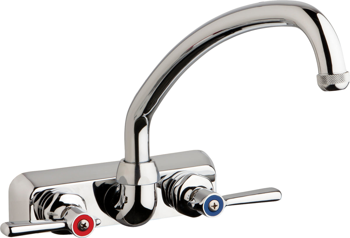 Chicago Faucets W4W-L9E1-369AB Lead-Free Wall-mounted manual faucet with 4" centers
