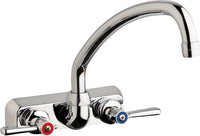 Chicago Faucets W4W-L9E35-369ABCP Lead-Free Wall-mounted manual faucet with 4" centers