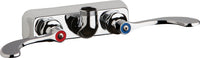 Chicago Faucets W4W-LES317AB Lead-Free Wall-mounted manual faucet with 4" centers, Brass, NPSM