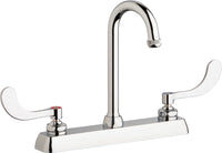 Chicago Faucets W8D-GN1AE1-317ABCP Lead-Free Deck-mounted manual faucet with 8" centers