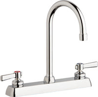 Chicago Faucets W8D-GN2AE35-369AB Lead-Free Deck-mounted manual faucet with 8" centers