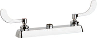 Chicago Faucets W8D-LES317AB Lead-Free Deck-mounted manual faucet with 8" centers, Brass, NPSM