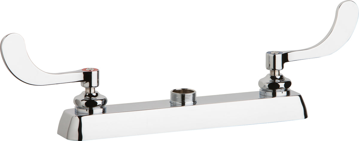 Chicago Faucets W8D-LES317AB Lead-Free Deck-mounted manual faucet with 8" centers, Brass, NPSM