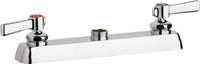 Chicago Faucets W8D-LES369AB Lead-Free Deck-mounted manual faucet with 8" centers, Brass, NPSM