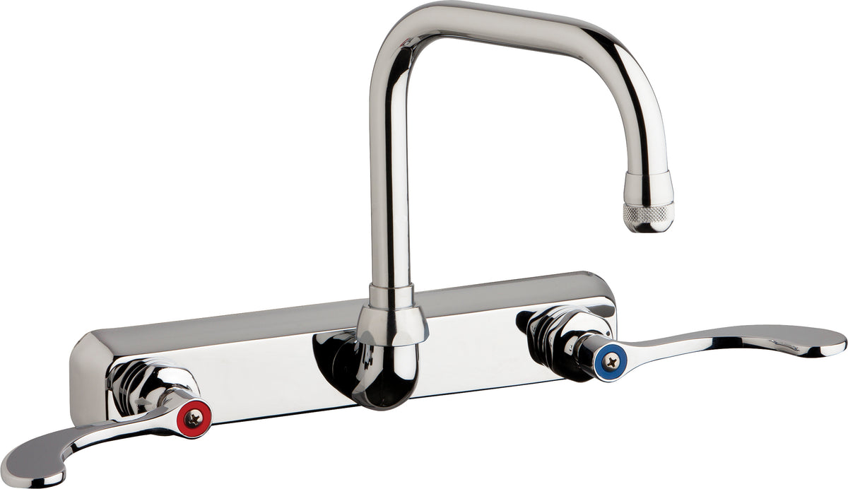 Chicago Faucets W8W-DB6AE1-317ABCP Lead-Free Wall-mounted manual faucet with 8" centers