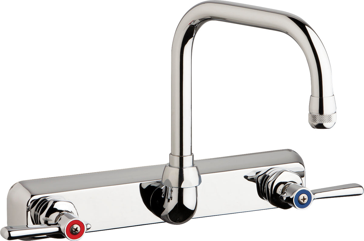 Chicago Faucets W8W-DB6AE1-369ABCP Lead-Free Wall-mounted manual faucet with 8" centers